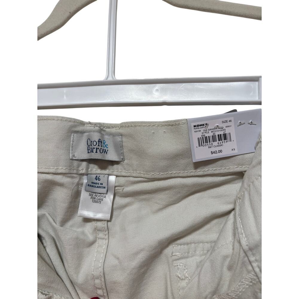Croft & Barrow Men's Beige Side Elastic Cargo Shorts 46 - Picture 6 of 8